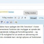 screenshot fra administrationsdelen af formidlingsnettet